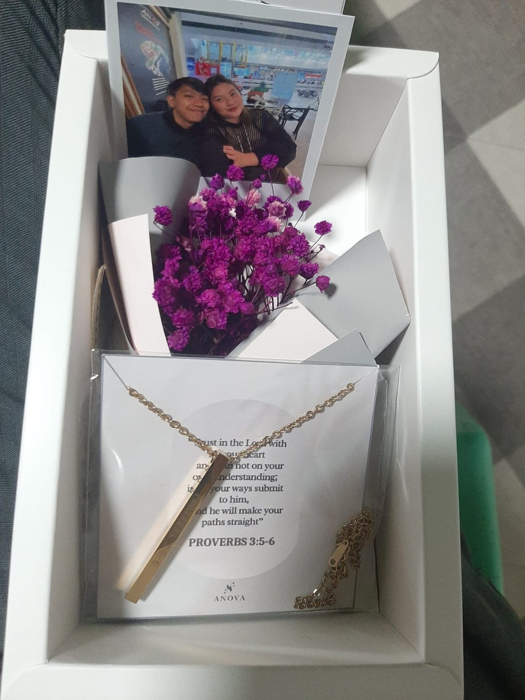 Customer photo review of Personalized Bar Necklace ( BUY 2 TAKE 1 FREE )