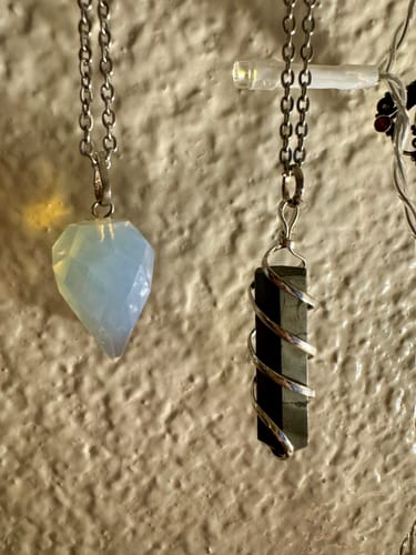 Customer photo review of Pyrite Spiral Pendant