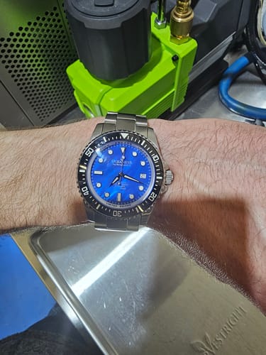 Customer photo review of Oceaneva™ Men's Deep Marine Explorer II 1250M Pro Diver Watch Blue Mother Of Pearl