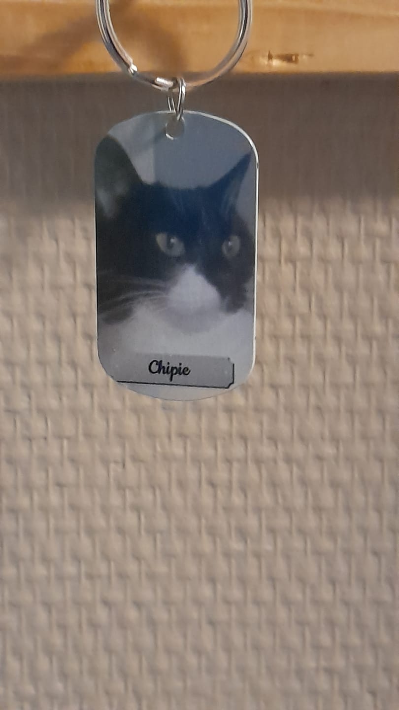 Customer photo review of Photo double face - Porte-clés Dog Tag personnalisé