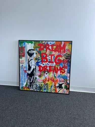 Customer photo review of Banksy Dream Big Dreams 100% Hand-Painted