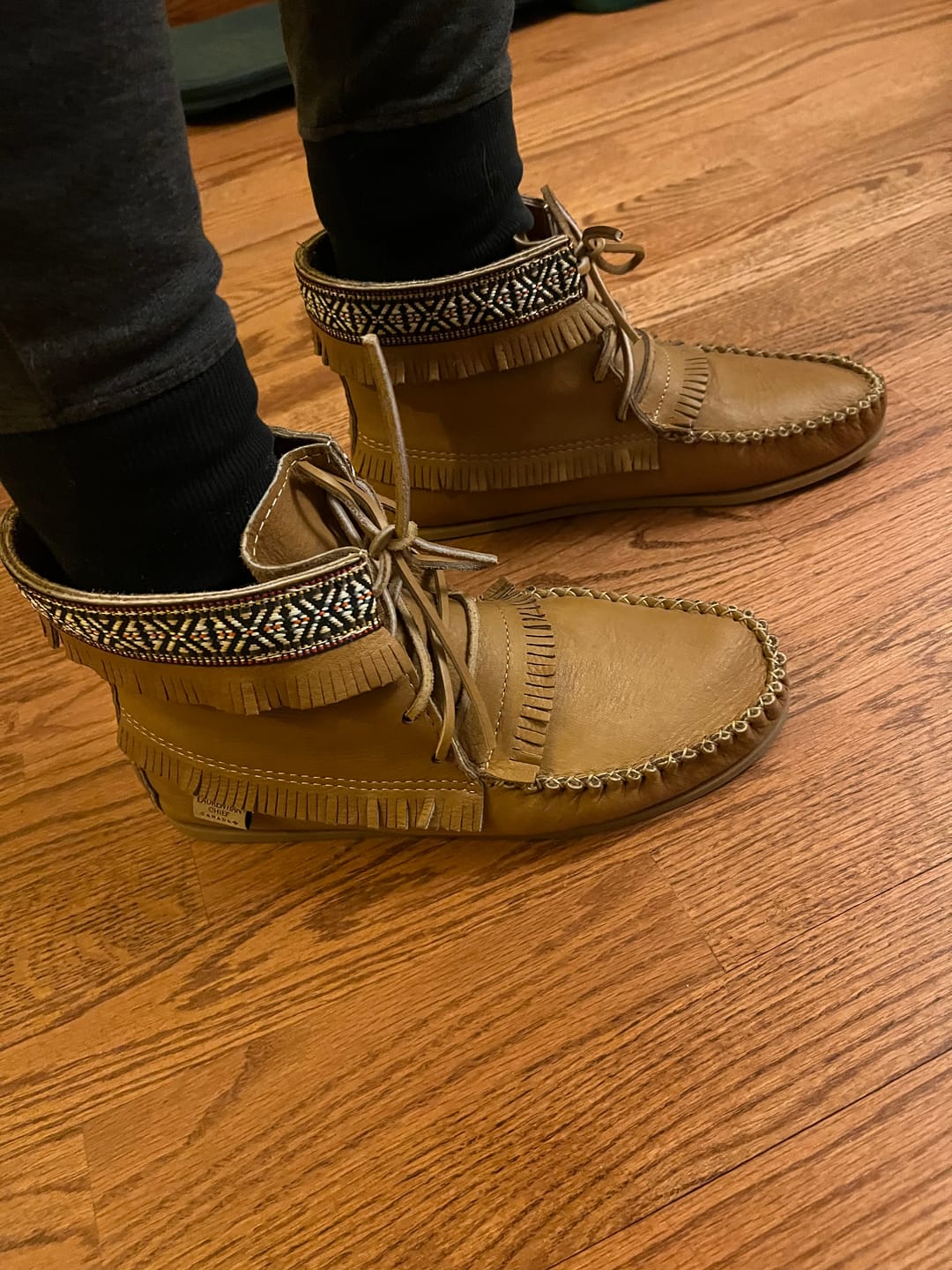 Customer photo review of Men's Leather Moccasin Boots