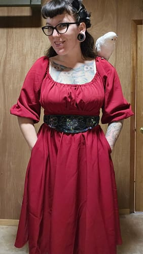 Customer photo review of Vacation Dress in Ruby Red - Vixen by Micheline Pitt