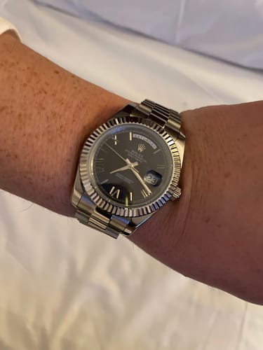Customer photo review of Replica Rolex Day-Date 40 Blue Dial 18K White Gold President Automatic Mens Watch 228239BLRP