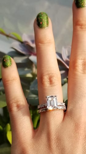 Customer photo review of Art Deco Solitaire 2.1ct CZ Ring Set in Sterling Silver