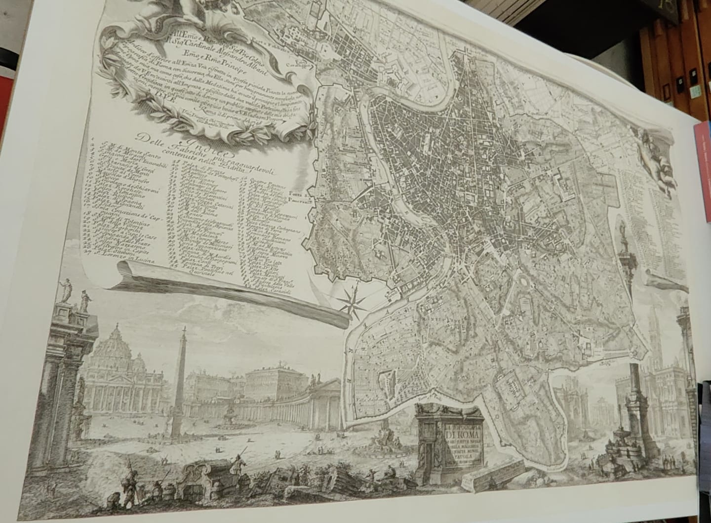 Customer photo review of Rare Old Map of Rome, Italy by Nolli & Piranesi, 1748 - Vatican, St Peter's Basilica, Trevi Fountain, Colosseum