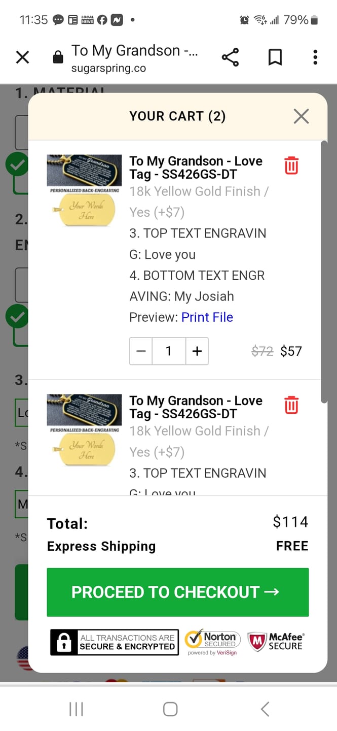 Customer photo review of To My Grandson - Love Tag - SS426GS-DT