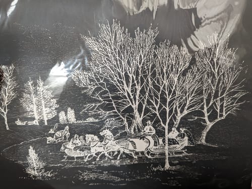 Customer photo review of Winter Scene - Mesh Stencil 8.5x11