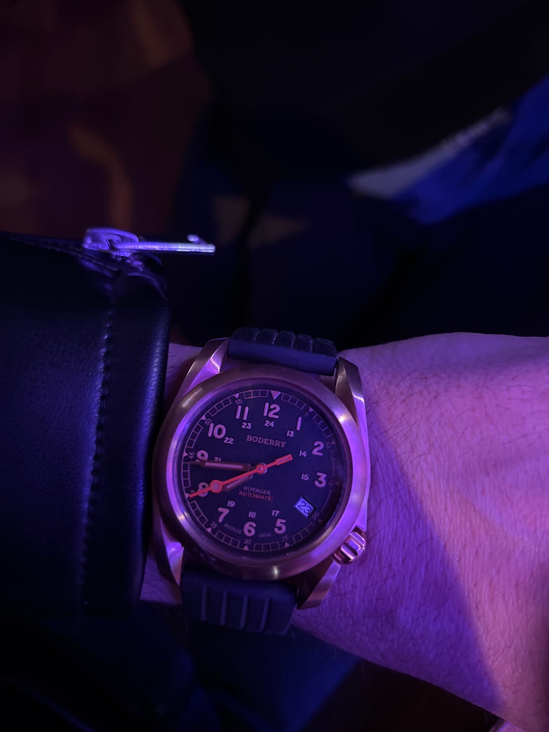 Customer photo review of VOYAGER - 100M Waterproof Bronze Automatic Field Watch | Black
