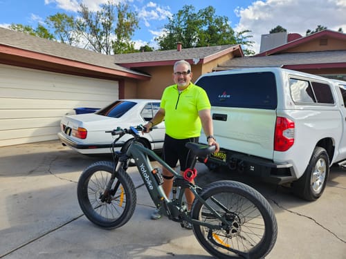 Customer photo review of Leopard-Smoky Black Fat Tires Electric Mountain Bike