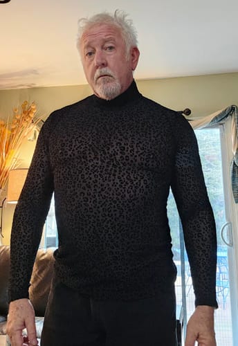 Customer photo review of Mens Leopard Mesh See Through T-Shirt SKUK06041