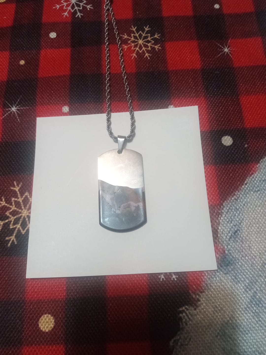 Customer photo review of Custom Military Style Colorful Photo Necklace