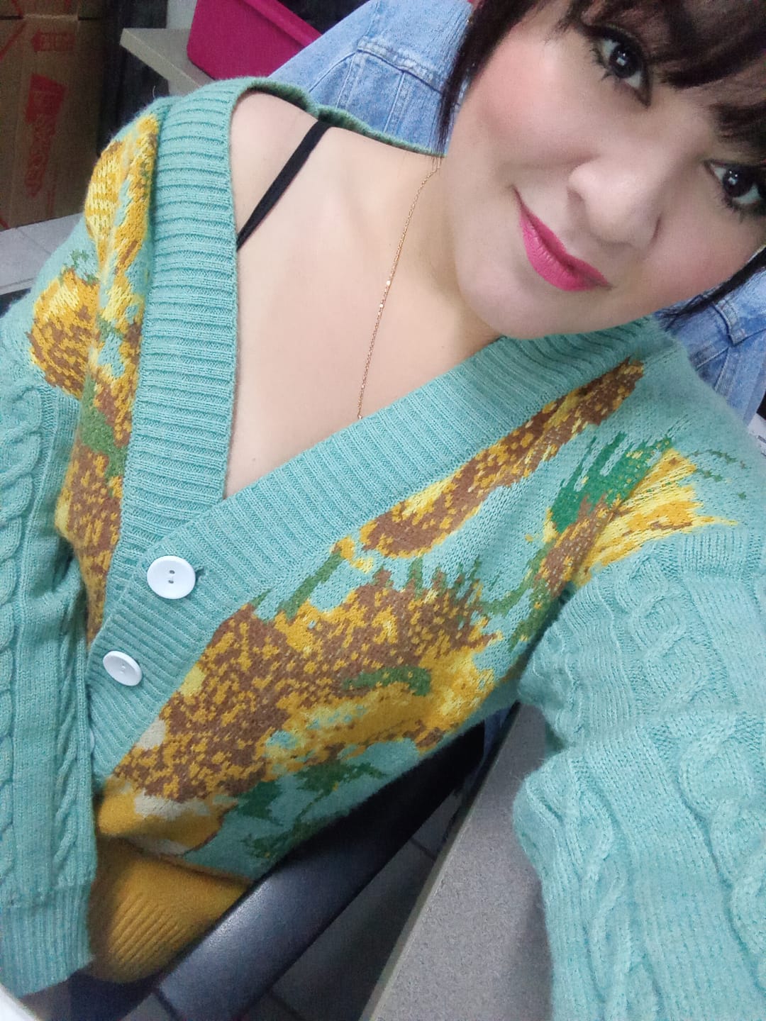 Customer photo review of Van Gogh Vintage Cardigan Knit Sweater