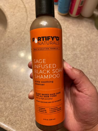 Customer photo review of Sage Infused Black Soap Shampoo