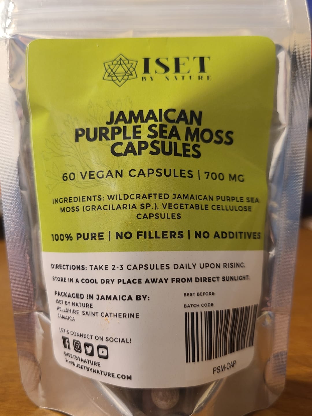 Customer photo review of Jamaican Purple Sea Moss Capsules | 700 mg | 100% Pure | No Fillers | 60 Vegan Capsules