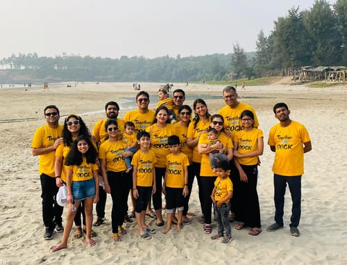 Customer photo review of Together We Rock Matching Family T-Shirts Set of 3 and 4 for Mom, Dad, Son & Daughter