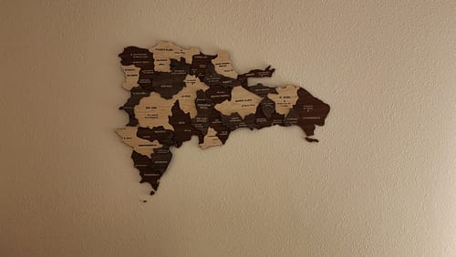 Customer photo review of 3D Wooden Multilayered Wall Map Of Dominican Republic