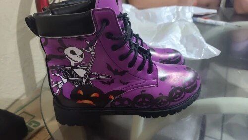 Customer photo review of Bottines Skull Pumpkins Flowers