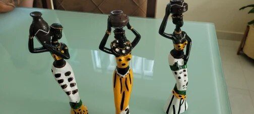 Customer photo review of Ensemble de 3 Statues Femmes Africaines