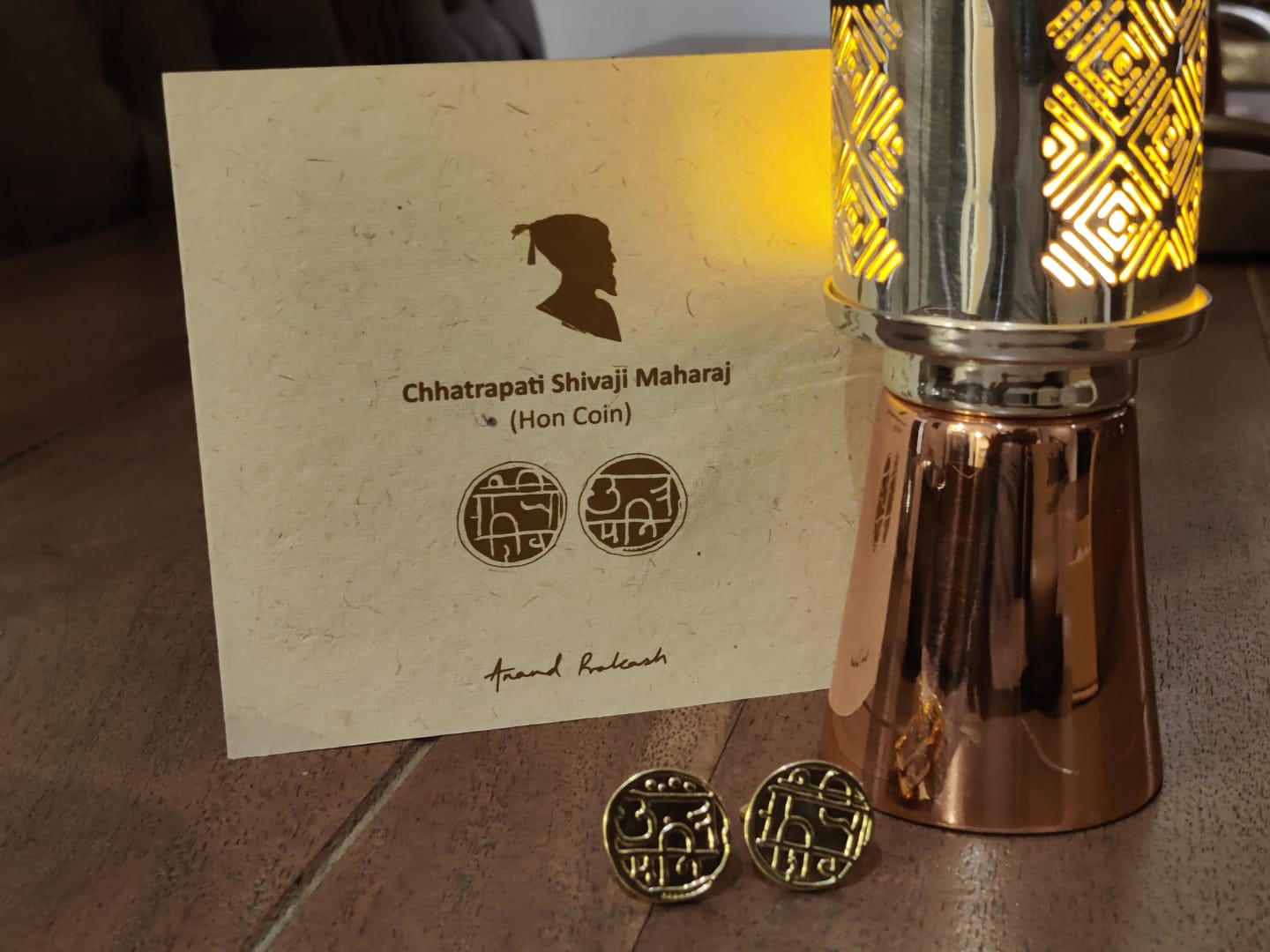 Customer photo review of Cufflinks - Chhatrapati Shivaji Maharaj - Hon Coin