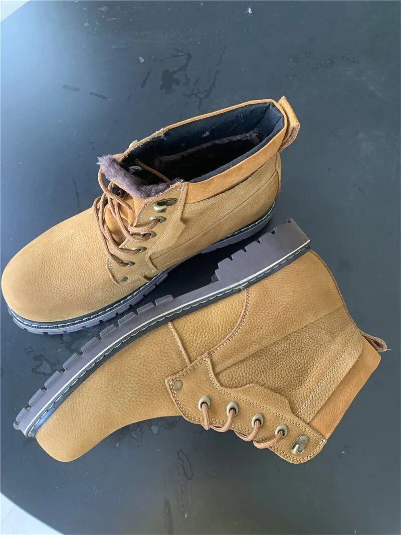 Customer photo review of Bottes d'hiver courtes Cuir véritable Stone