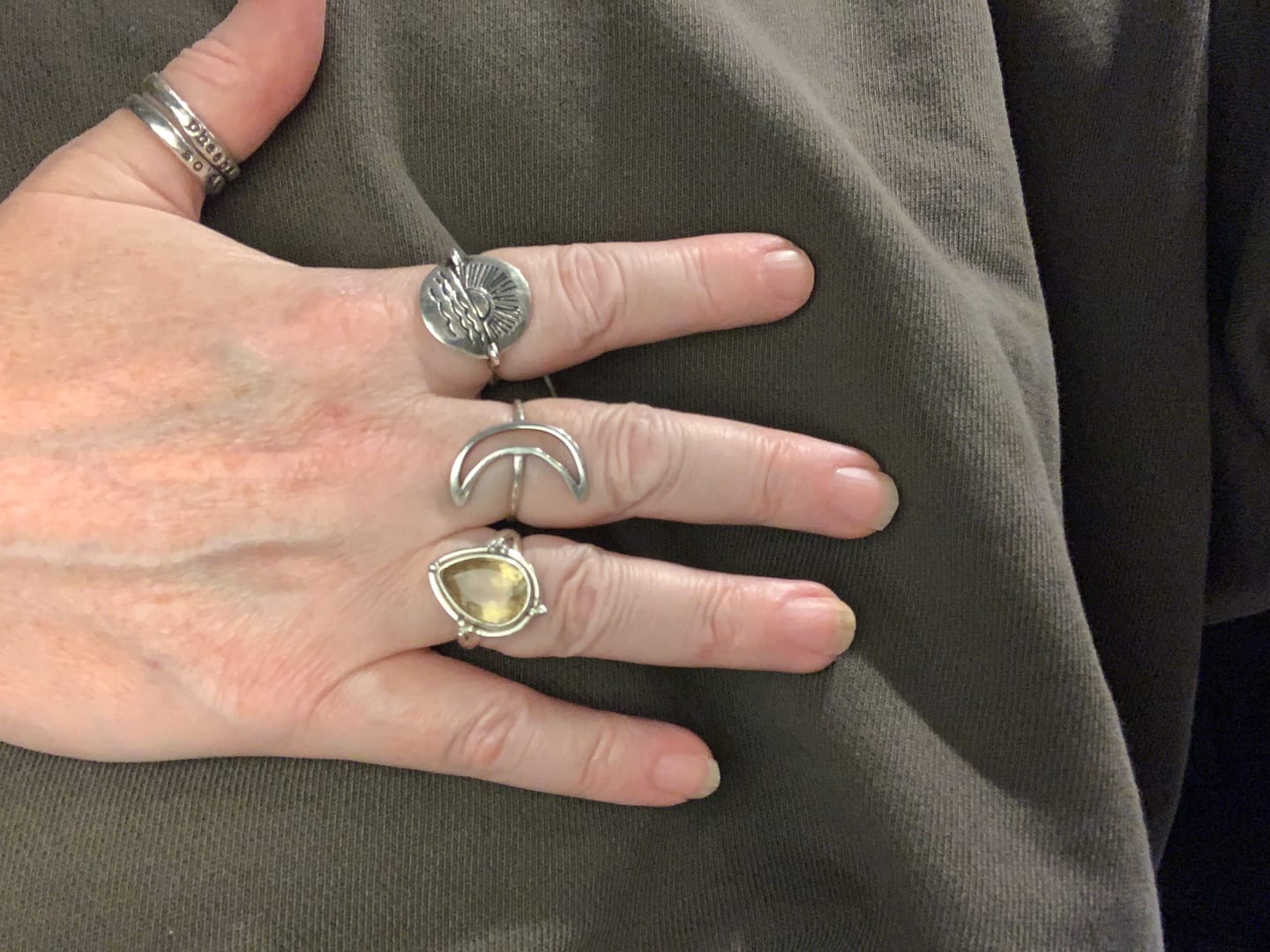 Customer photo review of Citrine Teardrop Ring Sterling Silver