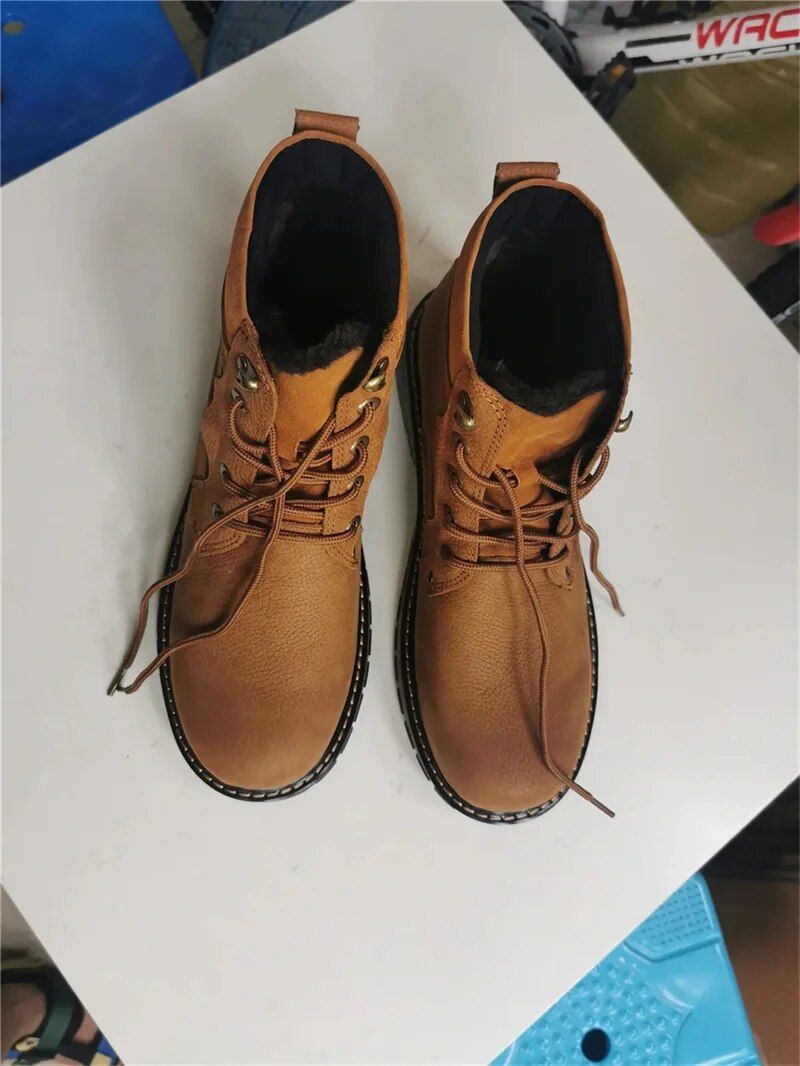 Customer photo review of Bottes d'hiver courtes Cuir véritable Stone
