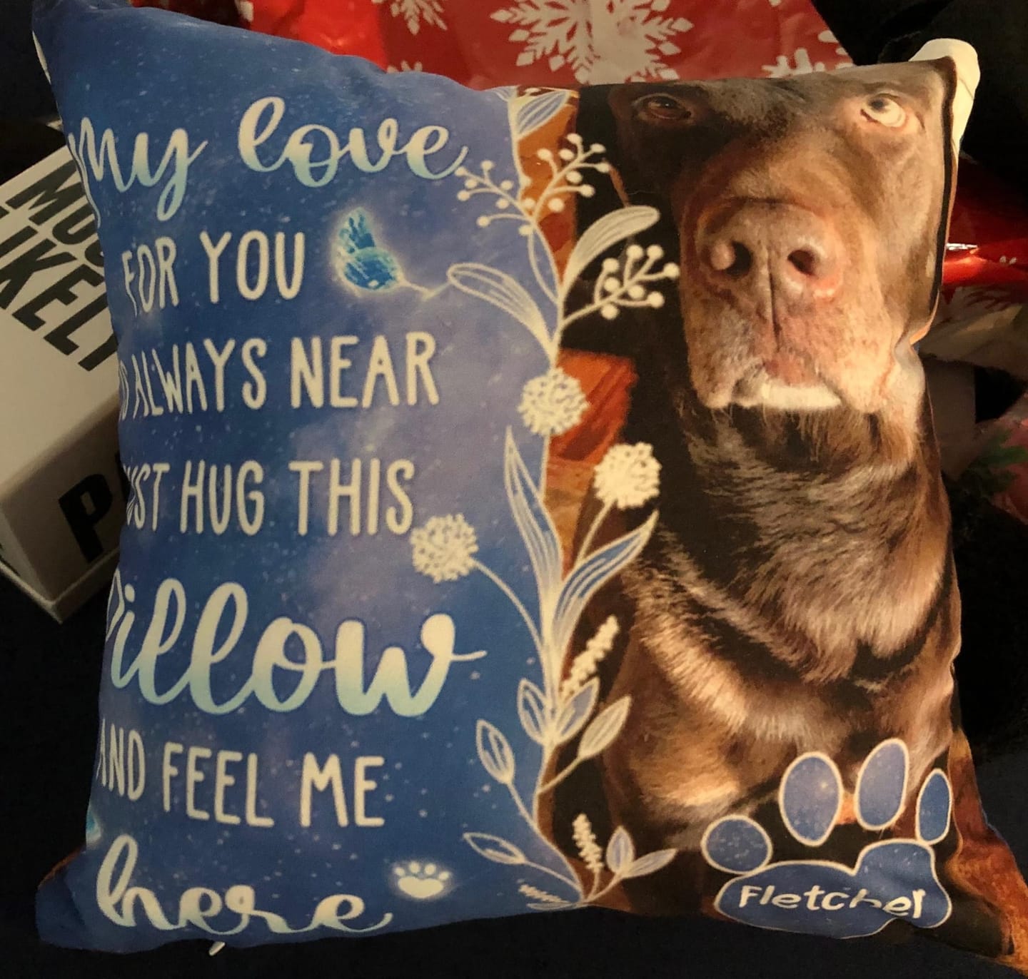 Customer photo review of Custom Photo My Love For You Is Always Here - Memorial Personalized Custom Pillow - Sympathy Gift, Gift For Pet Owners, Pet Lovers