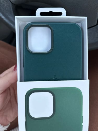 Customer photo review of iPhone 12 Leather Case with MagSafe