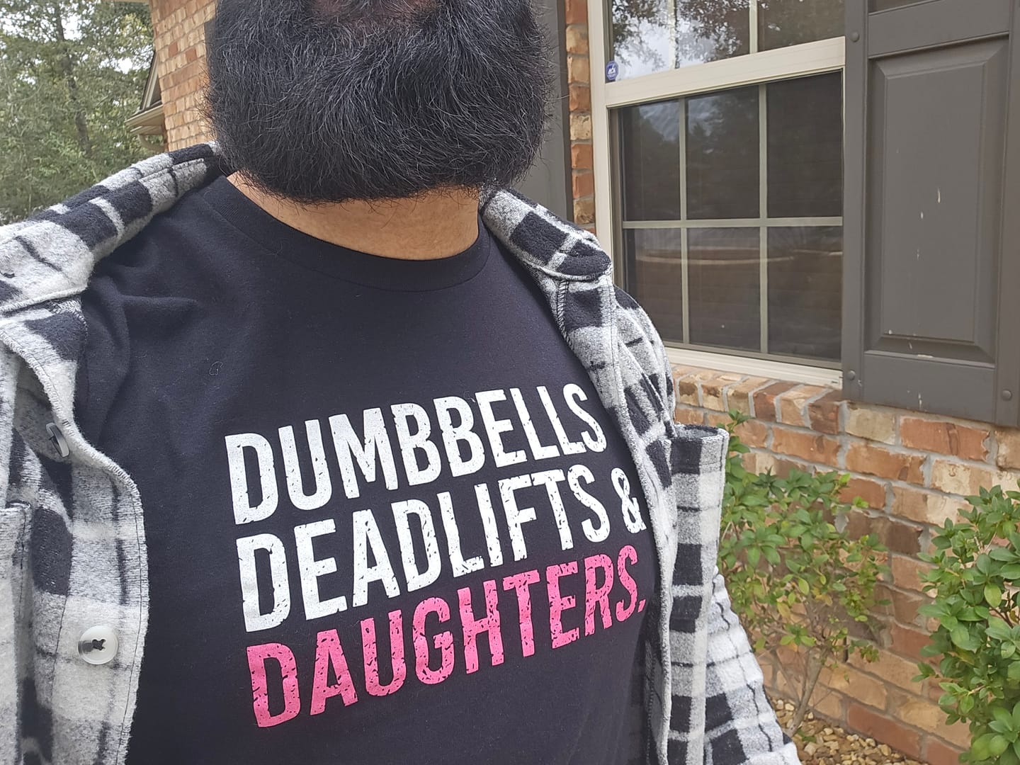 Customer photo review of Dumbbells Deadlifts & Daughters Shirt