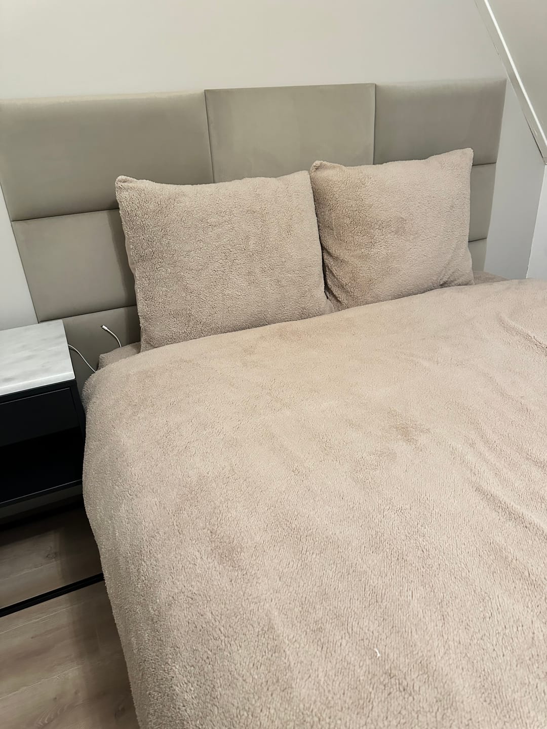Customer photo review of Matras Hoeslaken Teddy - Iced Coffee Taupe