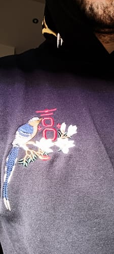 Customer photo review of Birds & Trees Embroidered Sukajan Hoodie