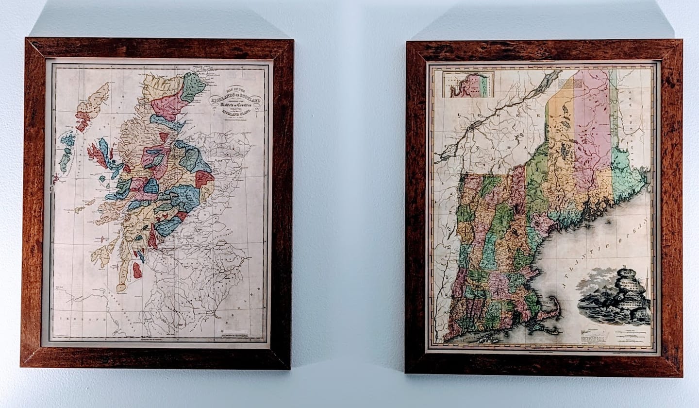 Customer photo review of Old Map of New England by H. S. Tanner, 1820 - Boston, Providence, Hartford, Portland, Worcester