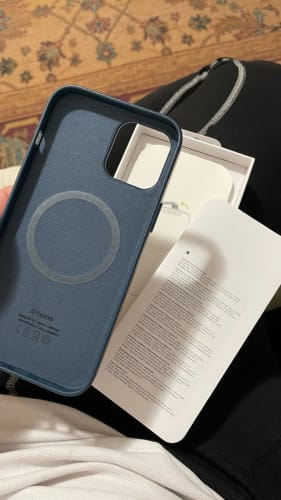 Customer photo review of iPhone 12 Leather Case with MagSafe