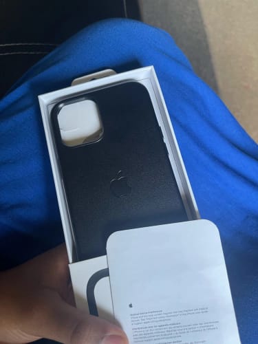 Customer photo review of iPhone 12 Leather Case with MagSafe