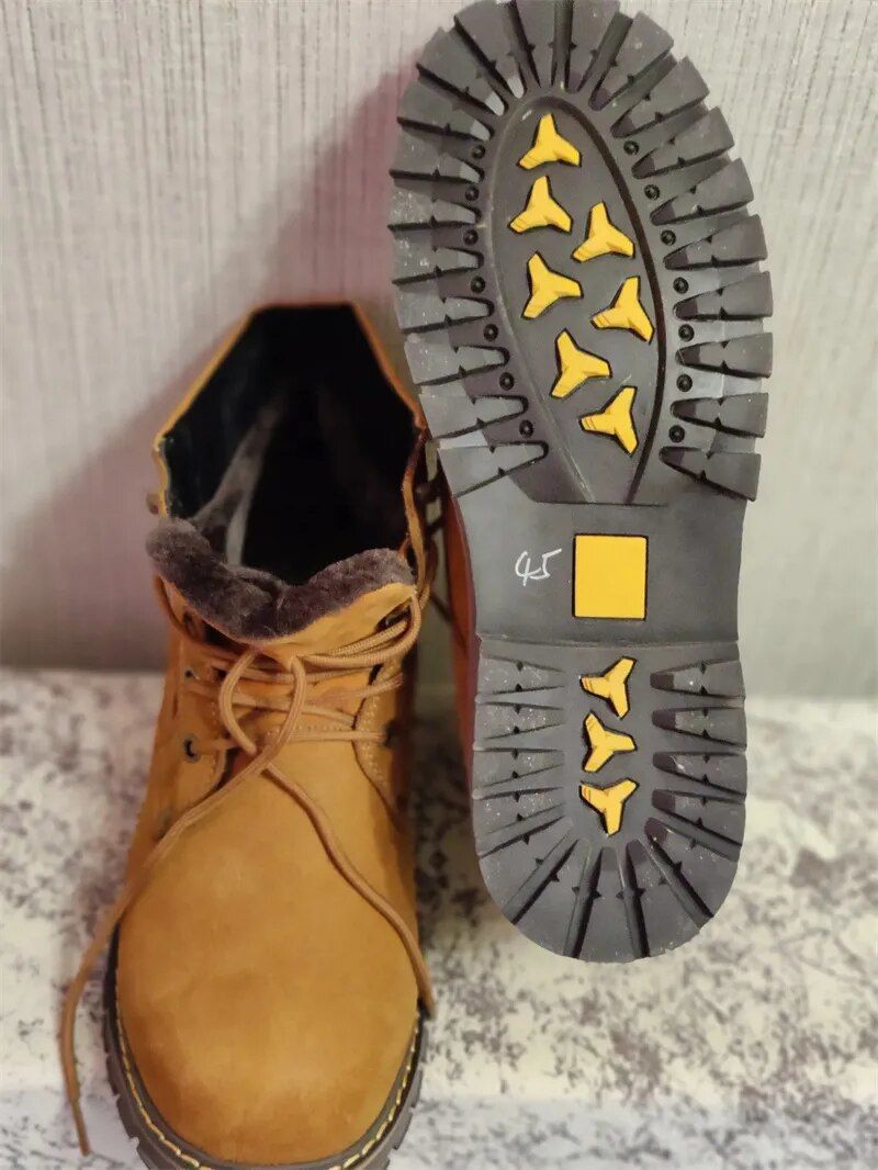 Customer photo review of Bottes d'hiver courtes Cuir véritable Stone