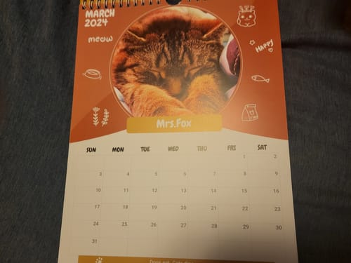 Customer photo review of PUPVOTE: 2024 Cutest Pet Calendar (Official Edition)