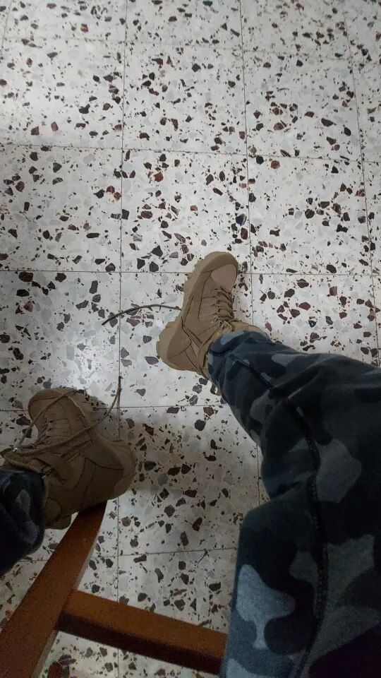 Customer photo review of Bottes Cuir véritable Combat