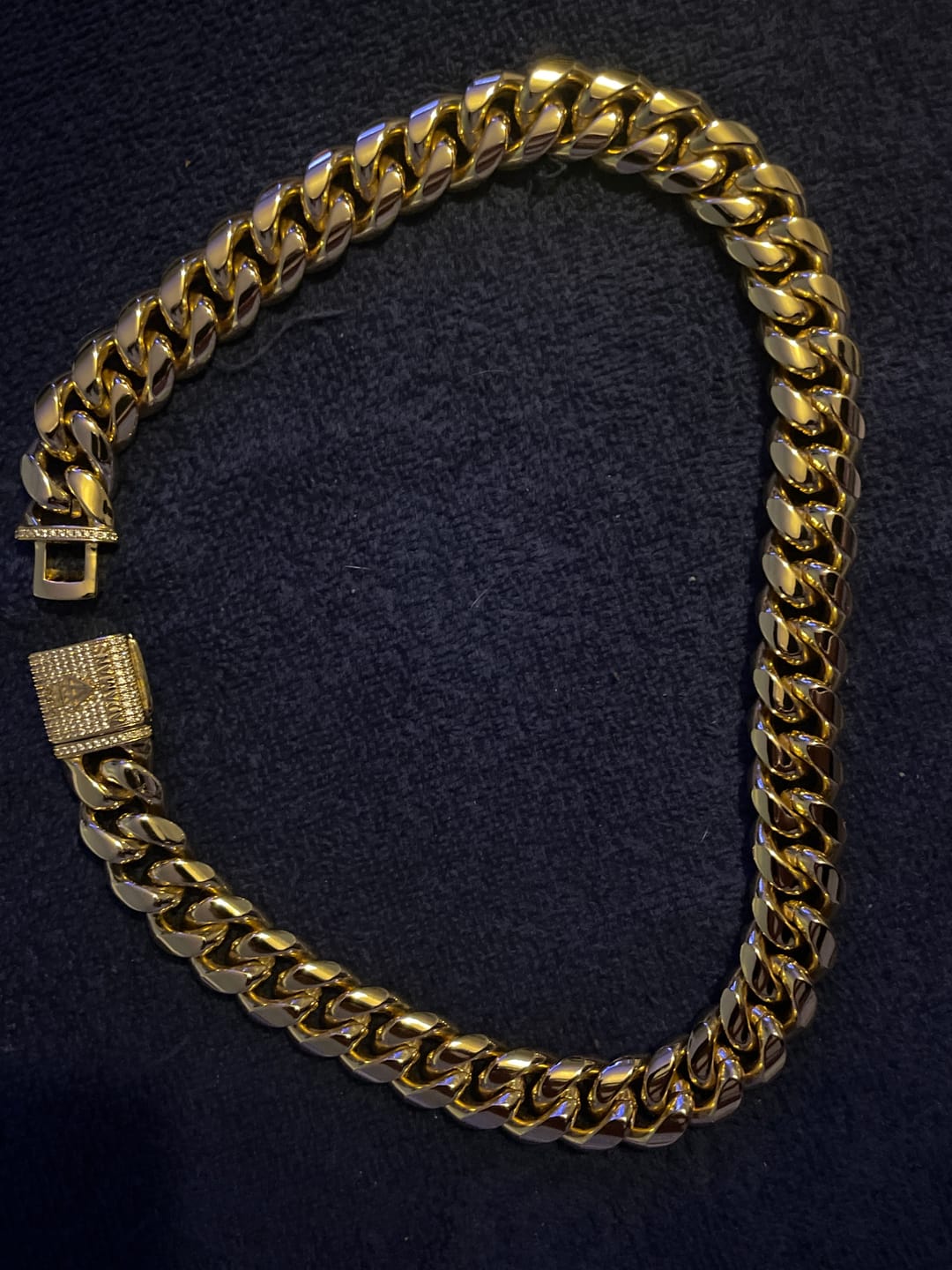 Customer photo review of 20mm Cuban Iced Clasp Chain - Gold