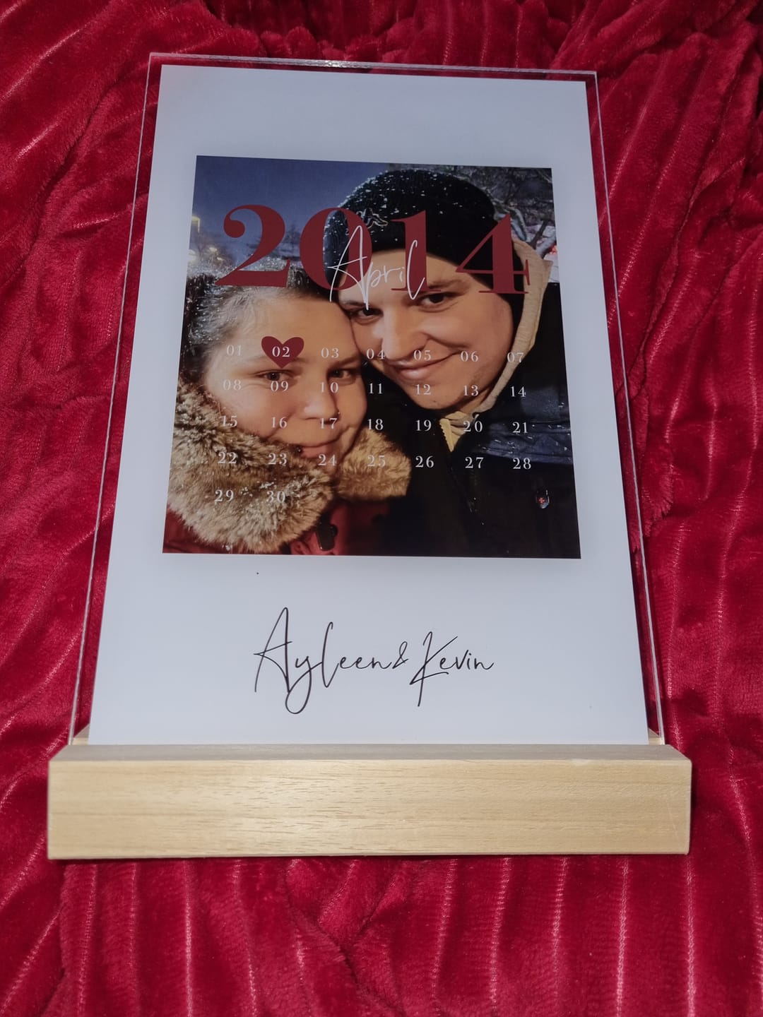 Customer photo review of Euer Love-Datum (Acryl-Glas)
