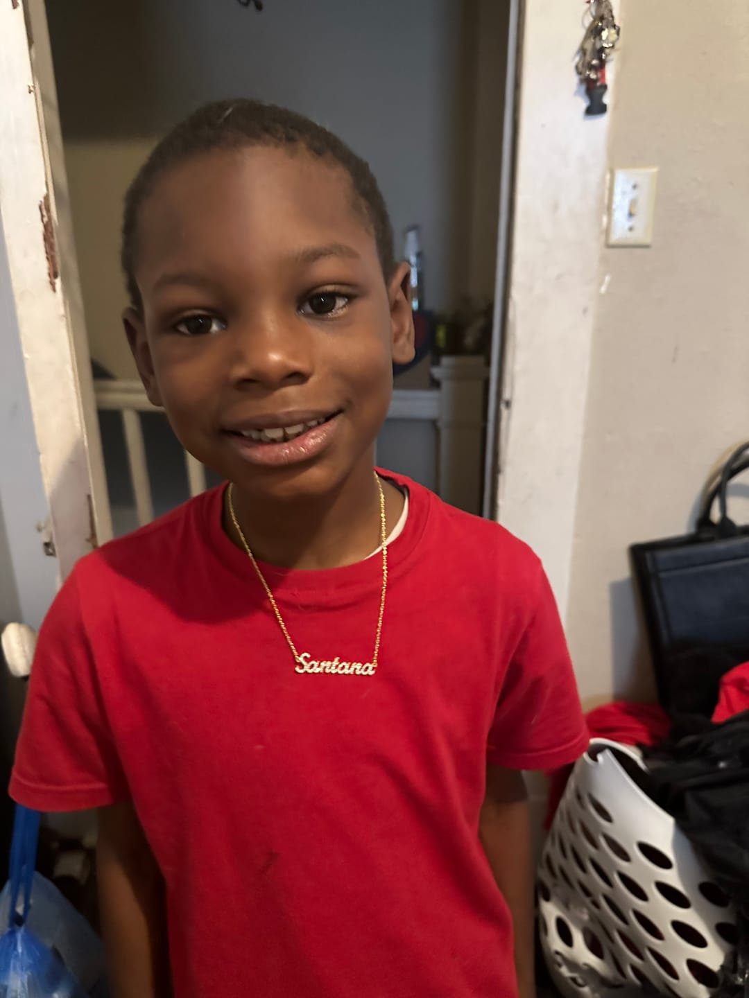 Customer photo review of Kids Iced Name Necklace