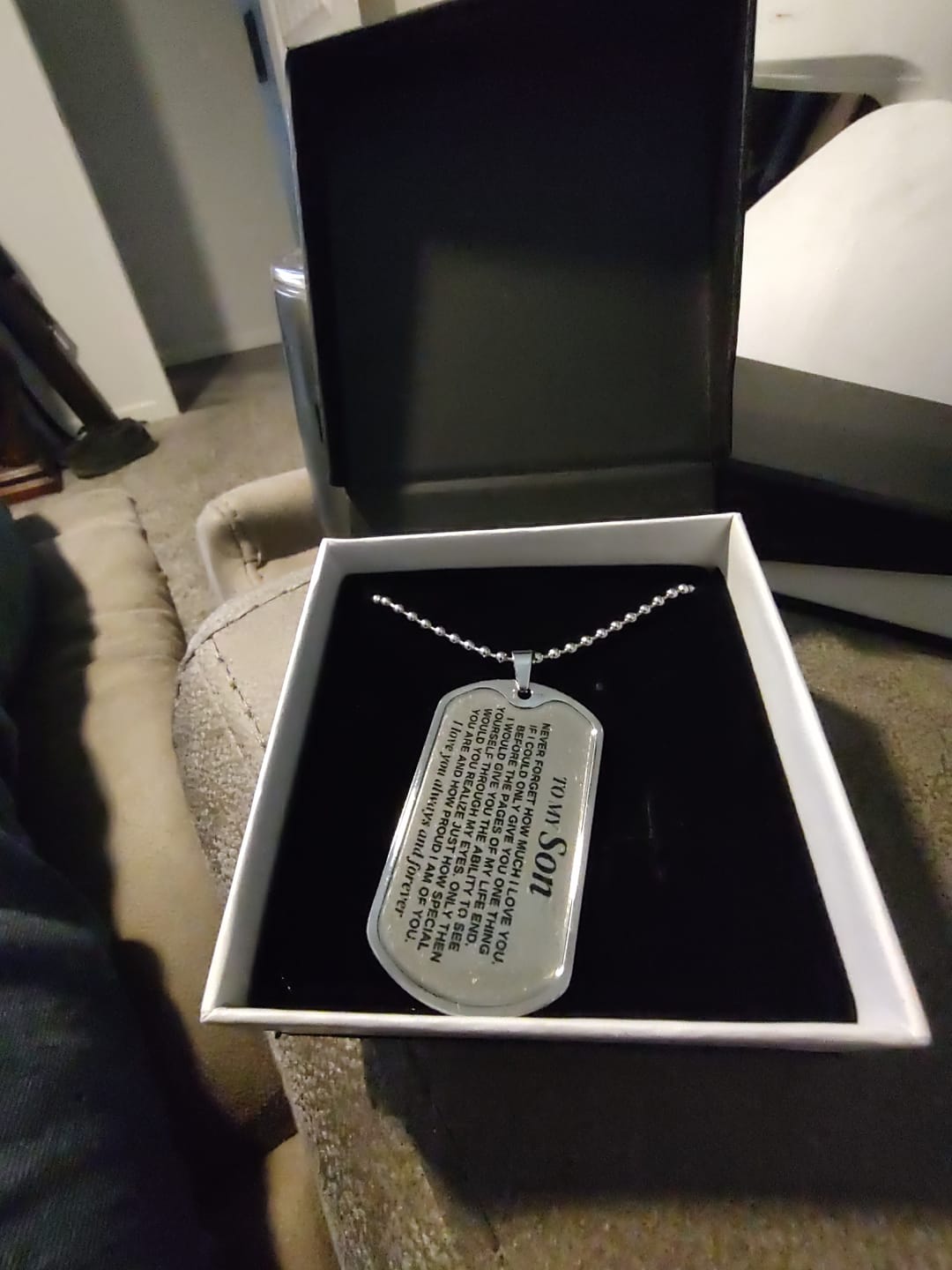Customer photo review of To My Son - Beautiful Love Tag - SS297V2