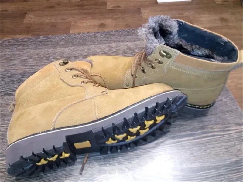Customer photo review of Bottes d'hiver courtes Cuir véritable Stone