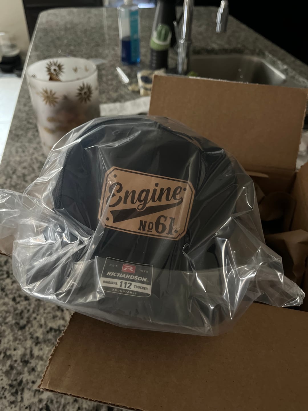 Customer photo review of Custom Passport Leather Patch Hat
