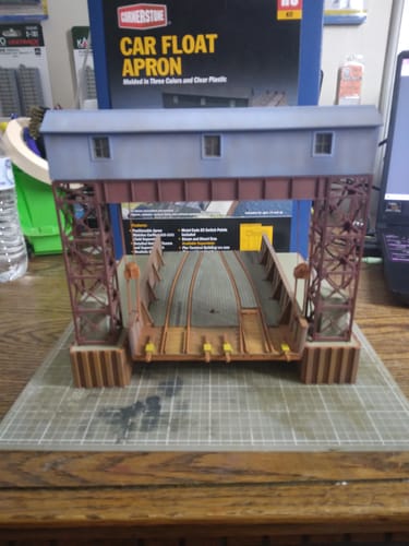 Customer photo review of Walthers Cornerstone 933-3068 Carfloat Apron -- Kit - 8-1/2 x 8-1/2 x 8-5/8" 21.2 x 21.2 x 21.6cm (Height Above Water), HO Scale