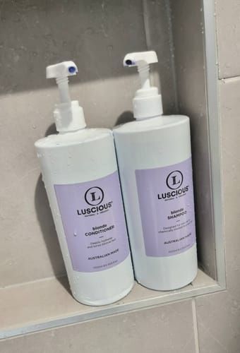 Customer photo review of Blonde Shampoo + Conditioner