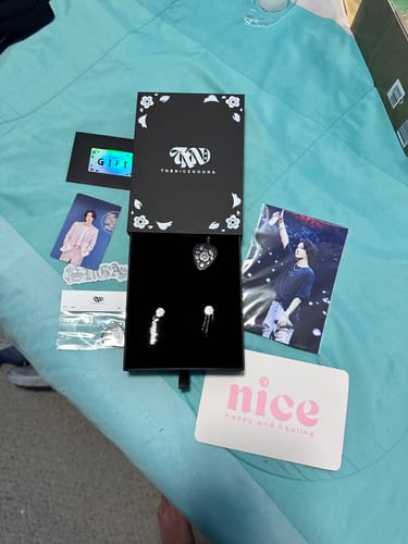 Customer photo review of [PREORDER] BTS Suga Amygdala Necklace + Earring