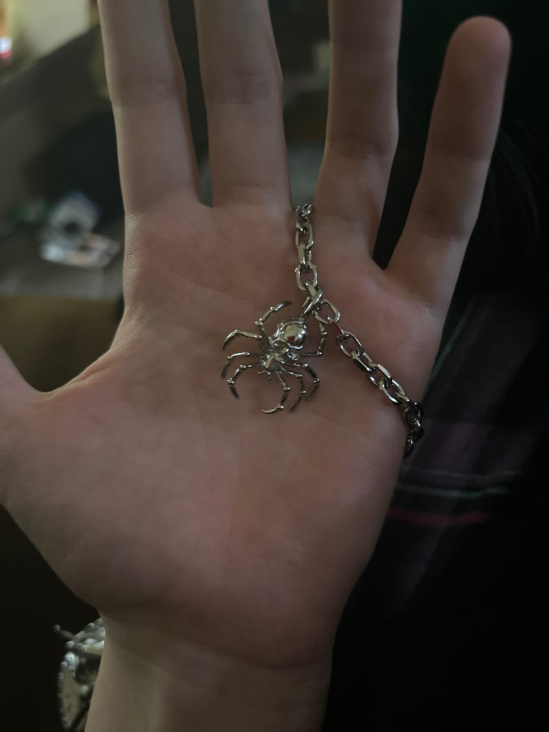 Customer photo review of SPIDER SKULL PENDANT