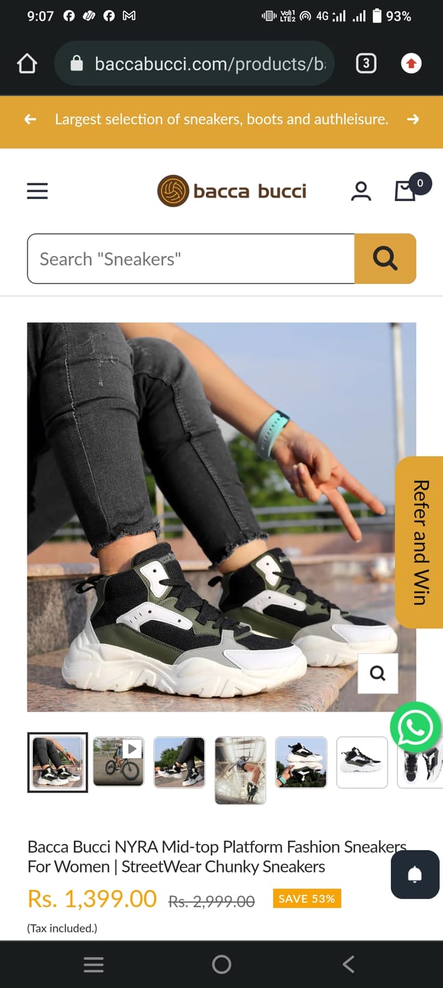 Customer photo review of Bacca Bucci NYRA Mid-top Platform Fashion Sneakers For Women | StreetWear Chunky Sneakers