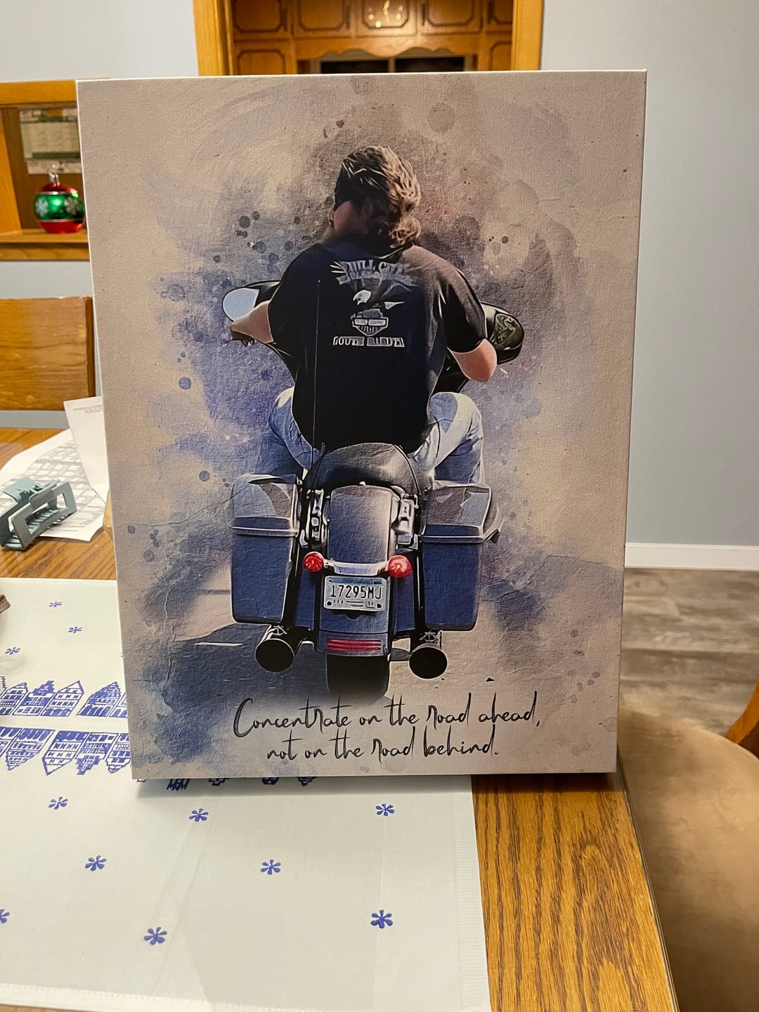 Customer photo review of Personalized Motocycle photo Painting